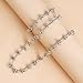 IXDEAXLY Trendy Choker Bracelet for Women Knot Link U-shaped Splicing Choker Necklace Bracelet Personality Fashion Jewelry Set-Silver