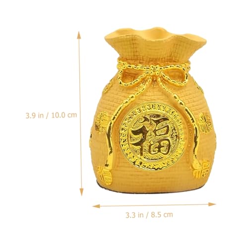 Totority Money Bag Resin Piggy Bank Decor for Car and Desktop Realistic Lucky Money Bag Figurine with Fine Craftsmanship Decorative Coin Box for Home and Vehicle Interior4