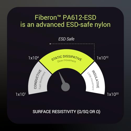 Image of Polymaker Fiberon PA612-ESD 3D Printer Filament 1.75mm 3kg, ESD-Safe Carbon Fiber Nylon, Heat Resistant to 150C, Chemical Resistant, Industrial Grade Strength, PCB Fixtures, Electronics Housings