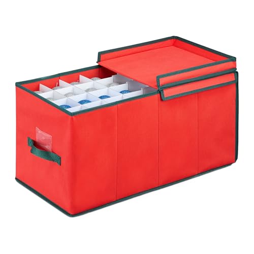 Relaxdays Weihnachtskugel Aufbewahrungsbox, für 128 Kugeln, HxBxT: 30...