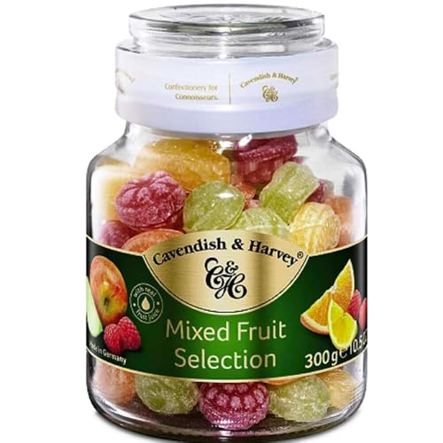 Kavanoz, Cavendish & Harvey Mixed Fruit Hard Candy Drops/Karışık Meyveli Şeker Cam 300 g