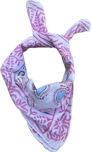 100% Handmade Hand Printed Cotton Bandana For Women - High Quality Hand Block Bandanas For Women - Unique Paisley Design Scarf, Premium Kerchiefs For Men and Women