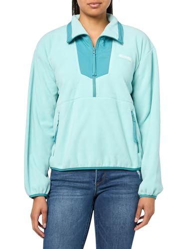 Columbia Sequoia Grove - Forro polar con media cremallera para mujer, Spray/verde azulado, M