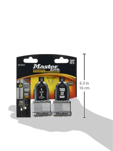 Master Lock Magnum - Lucchetto con corpo solido, in acciaio, 5,1 cm, con chiave M19