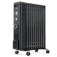 VonHaus Oil Filled Radiator 11 Fins 2500W, 3 Heat Settings, 24 Hour Timer
