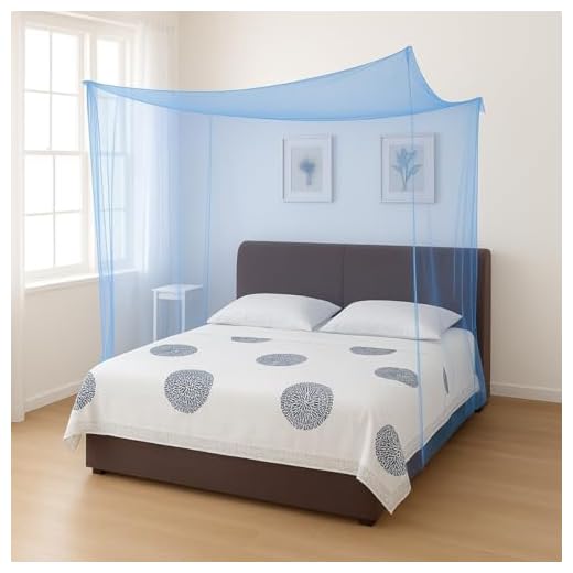 DIVAYANSHI Polycotton Mosquito net for Bed (Blue, 8 x 8 ft) (ZO-YGTS-3UQ8)