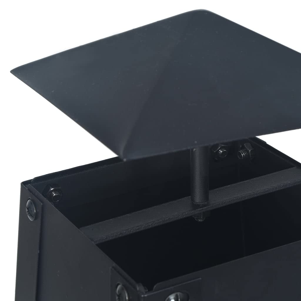 Homgoday Braciere in acciaio nero 35 x 35 x 99 cm braciere esterno falò giardino pozzo fuoco ciotola nero per giardino terrazza