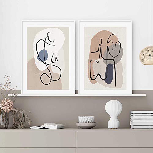 Affiche d'art mural pour rompre la monotonie des murs blancs avec une toile géométrique x2