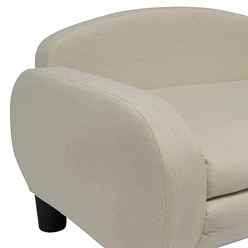 Paws & Purrs Modern Pet Sofa 31.5" Wide Low Back Lounging Bed With Removable Mattress Cover In Espresso/Oatmeal #TOP6