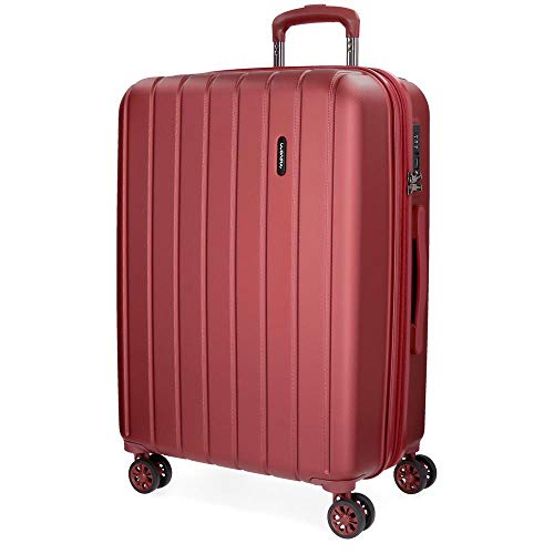 Movom Wood Maleta Mediana Rojo 49x70x28 Cms Rígida Abs Cierre Tsa 81l 4, 1kgs 4 Ruedas Dobles Extensible Movom Wood Maleta Mediana Rojo 49x70x28 Cms Rígida Abs Cierre Tsa 81l 4, 1kgs 4 Ruedas Dobles Extensible
