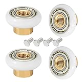 Biaungdo 4 Sets Shower Door Rollers, 19 mm Shower Door Rollers Runners Wheels Replacement Part, Bathroom Glass Door Roller Wheel Sliding Shower Door Runner