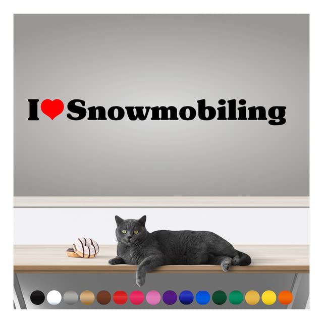Transform Your Home Decor with Professional Grade, Weatherproof Vinyl Wall Stickers - Your Color and Size - UV Resistant Sticker, Made in The USA! LUV U: I Love Snowmobiling: 18 Inch, Tree Green