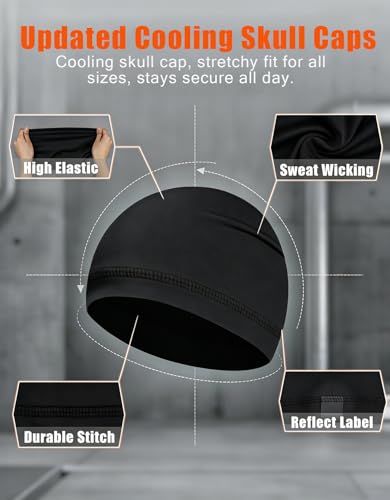 Image of Sweat Wicking Skull Caps Cooling Helmet Liner Hat Running Beanie Cycling Skullcap Sleeping Cap for Men Women