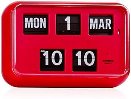 TWEMCO Homeloo x German Quartz Calendar Retro Modern Wall Flip Clock QD 35 (Red)