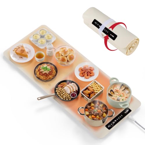 Double-Zone Silicone Heating Mat, 2 Independent Temp Zones for Food