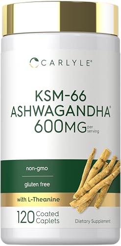 Carlyle KSM-66 Ashwagandha Root Extract 600mg 120 Vegan Caplets