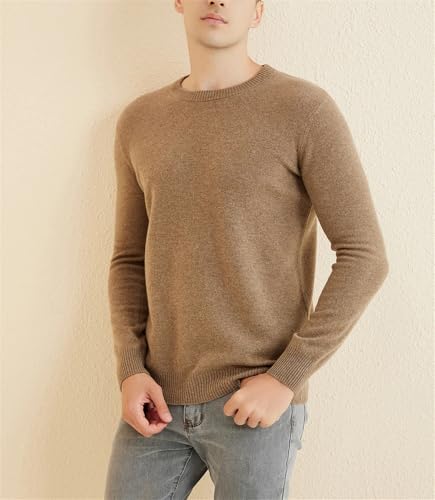 Mnjyihy Sweater for Men Business O-Neck Wool Knit Sweaters Fall Winter Warm Slim Fit Long Sleeve Pullover Jumper2