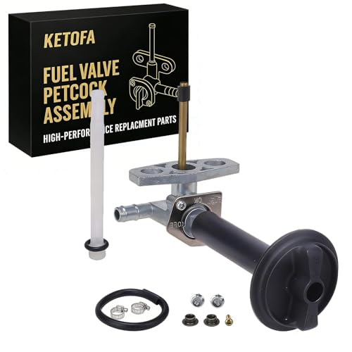Fuel Valve Petcock Compatible with Pump Honda Recon 250 1997-2024/Rancher 350 2000-2006/Rancher 400 420/Foreman 400 450 500/Foreman Rubicon 500 with Lever Screw