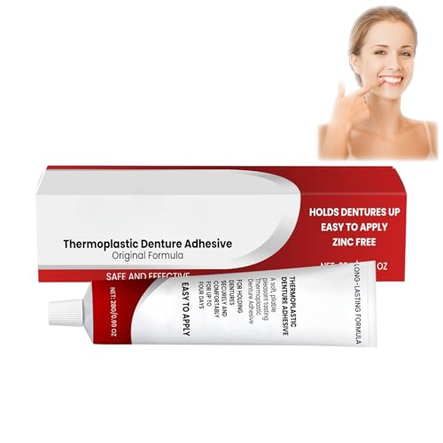 Thermoplastic Denture Adhesive Cream,Comfortable Non-Glue Long Holding Reliner,Convenient Dental Glue for Teeth,Thermoplastic Denture Adhesive for Refitting and Tightening,Comfort and Stability