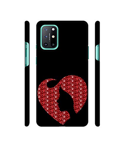Image of Amazon Brand - Solimo Designer Heart Shape Lady with Glitter 3D Printed Hard Back Case Mobile Cover for OnePlus 8T