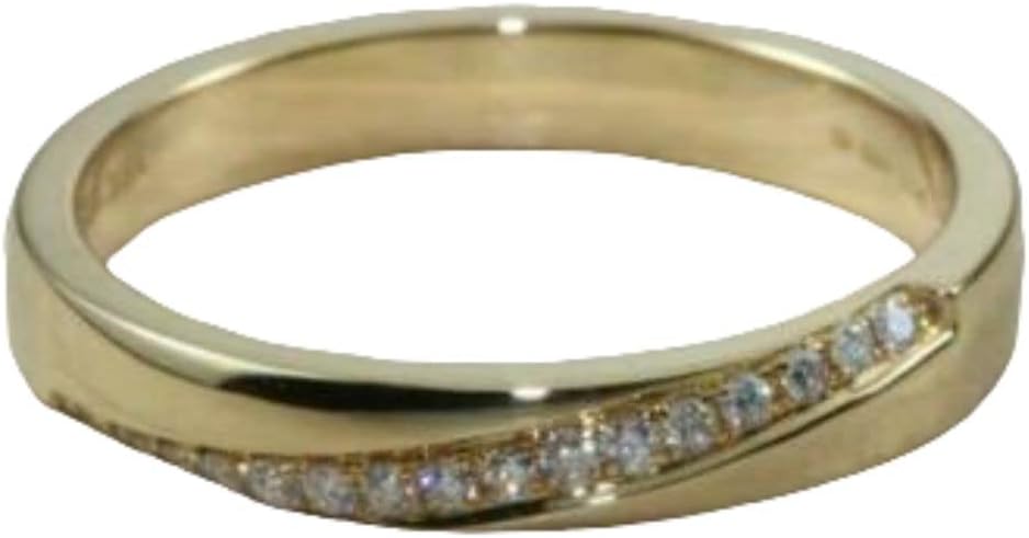 SilverDia .15 Ct Simulated Diamond Prong Set Cross Over Band Ring Wedding Engagement Ring 14K Gold Finish 925 Sterling Silver Handmade Customized Gorgeous Anniversary Gift For Her