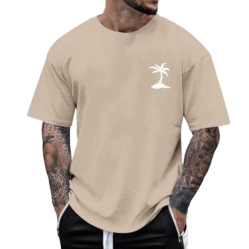 Maglietta basic da uomo, oversize, con palme angels, traspirante, per