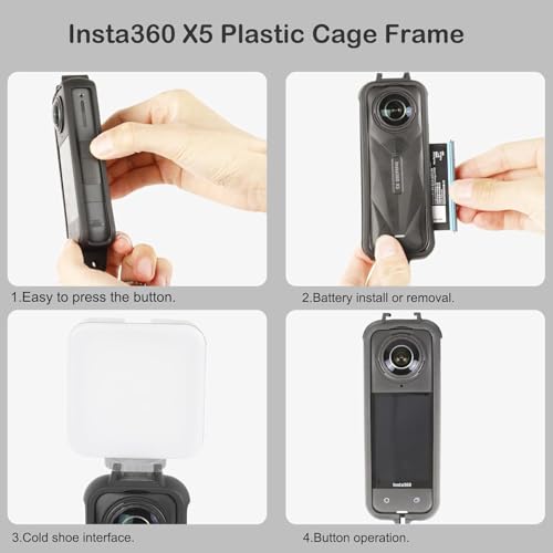 Image of Action Pro Protective Frame Case Compatible with Insta360 X5 | Shockproof Anti-Scratch Cover Cage | Anti-Fall Camera Protection | Durable Housing Accessory