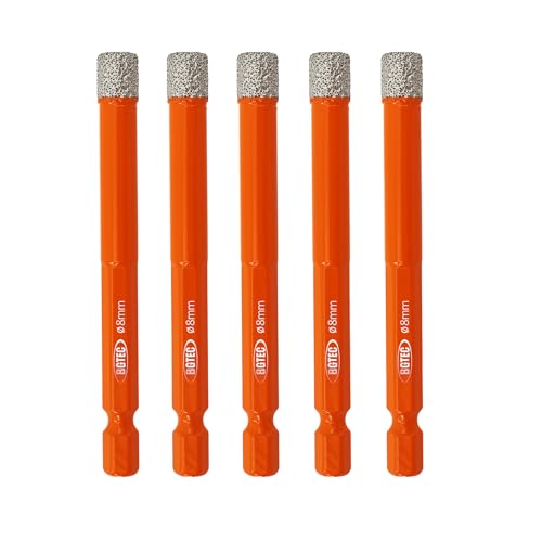 BGTEC Dry Diamond Drill Bits 5pcs 8mm with Quick Change Hex Shank for Granite Marble Porcelain Tile Ceramic 1 BGTEC Dry Diamond Drill Bits 5pcs 8mm with Quick Change Hex Shank for Granite Marble Porcelain Tile Ceramic