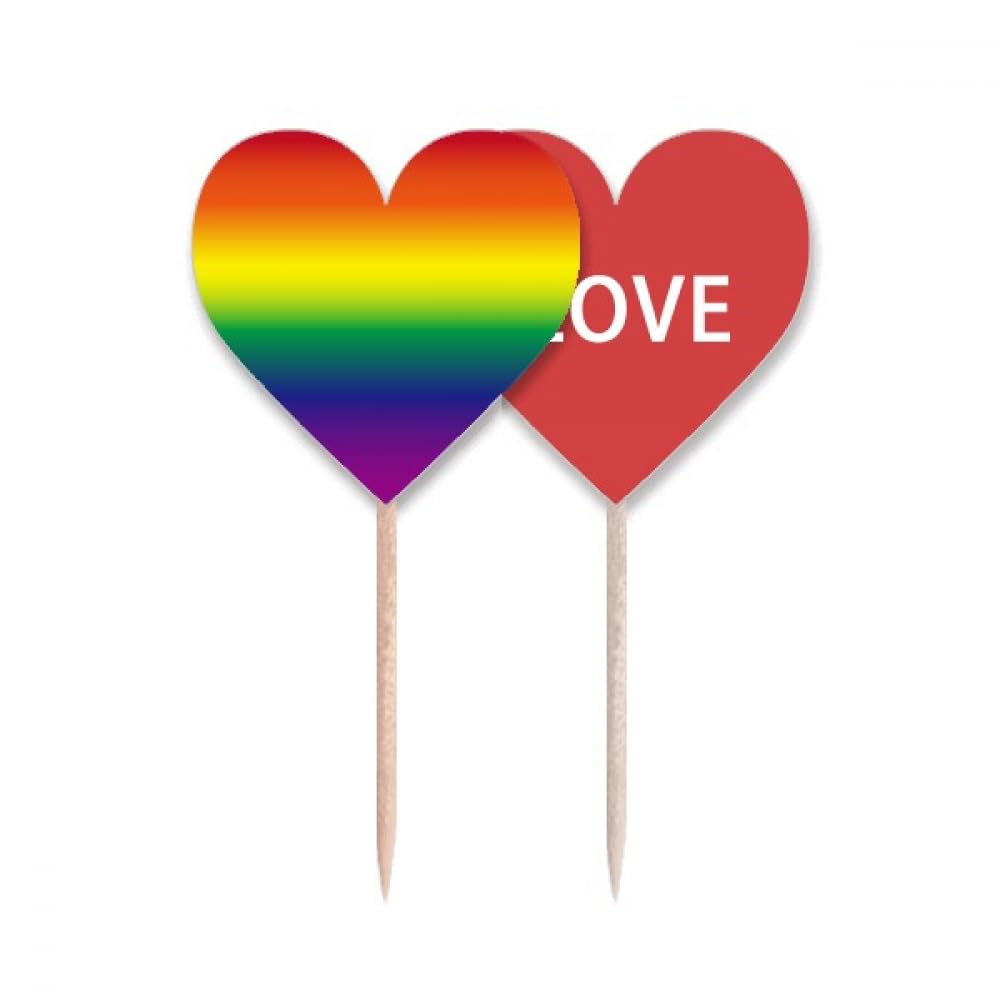 Drapeau amour cœur LGBT sous forme de pic cupcake pour fêter la fierté