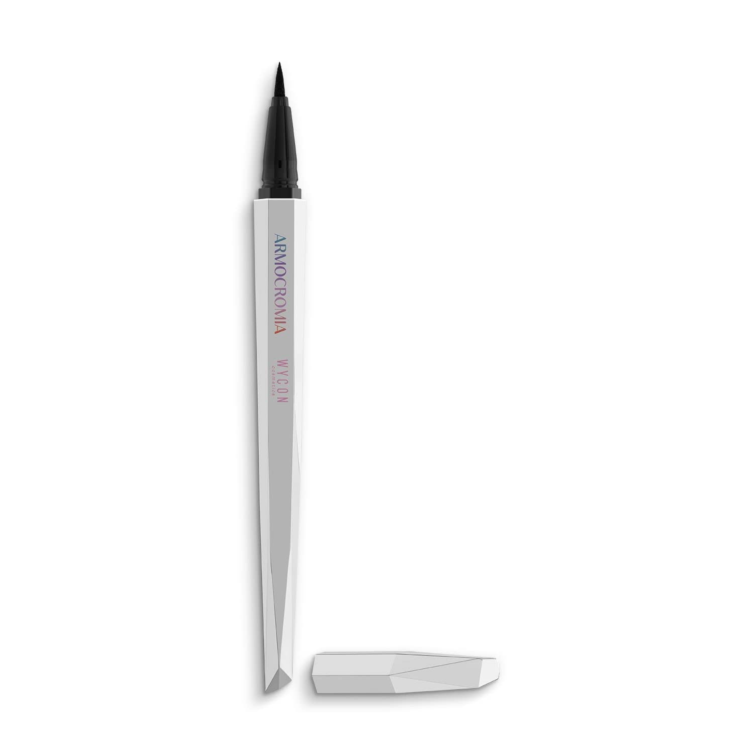 WYCON cosmetics ARMOCROMIA Eyeliner - Delineador de ojos negro con punta fina de precisión, larga duración, delineador de ojos extra negro fórmula fluida trazo preciso