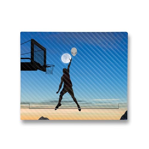 Image of MightySkins Carbon Fiber Skin Compatible with Alienware X14 R2 (2023) Full Wrap Kit - Moon Dunk | Protective, Durable Textured Carbon Fiber Finish | Easy to Apply & Change Styles | Made in The USA