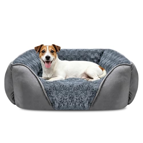JOEJOY Panier pour Chien Moyen Taille, Lit pour Chien Lavable Anti-anxiété, Doux Confortable Anti-dérapant pour Petit Moyen Chiens et Chats, 63x53x20cm