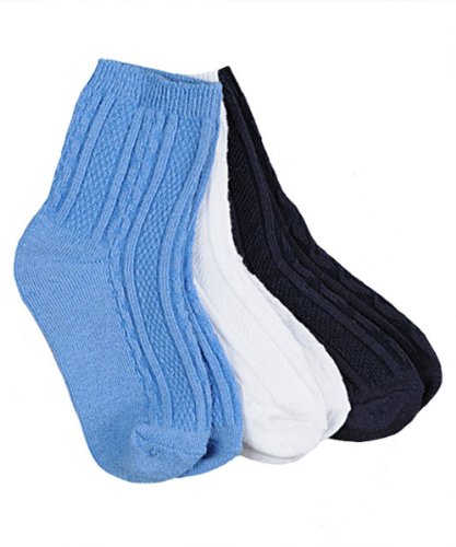 Baby Boys' Cable Crew 3-Pack Crew Socks