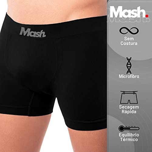 MASH 6 Cueca Mash Cueca Boxer Microfibra Cueca Sem Costura Cueca Box Masculina, 2 Azul Marinho - 1 C