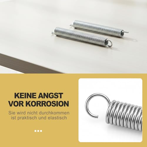 DizemoiQ 2er Pack Edelstahl Zugfedern 1,2mm x 10mm x 70mm Doppelhaken Spannfeder für Vielseitige Anwendungen wie Möbel Reparaturen Gartenzubehör