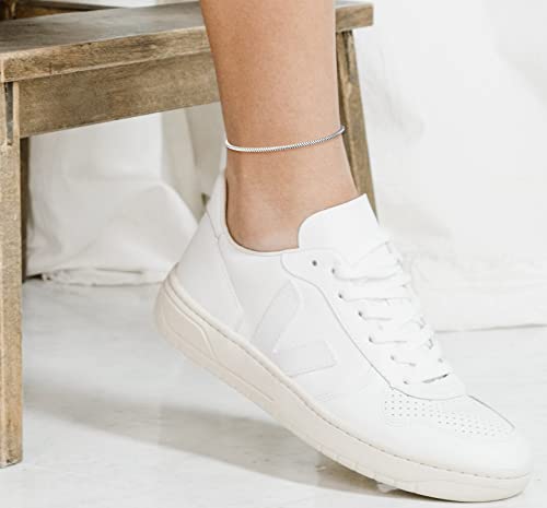 Savlano 925 Sterling Silver Solid Italian Round Diamond Cut Snake Chain Bracelet/Anklet For Women & Men - Made in Italy Comes Gift Box4