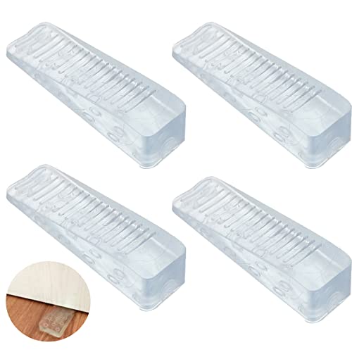 Zhioudz Door Stops, Set of 4, Rubber Door Wedge, Non-Slip Floor Door Stopper, Odourless Rubber Wedge, Used on Bathroom