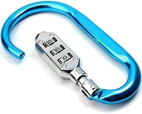 Code Padlock, Padlock, Combination Locker Padlock School Lock Coded Combination Outdoor Hiking Bag Luggage Carabiner 3 Dial Password Tool Portable Luggage Zinc Alloy(Silver)