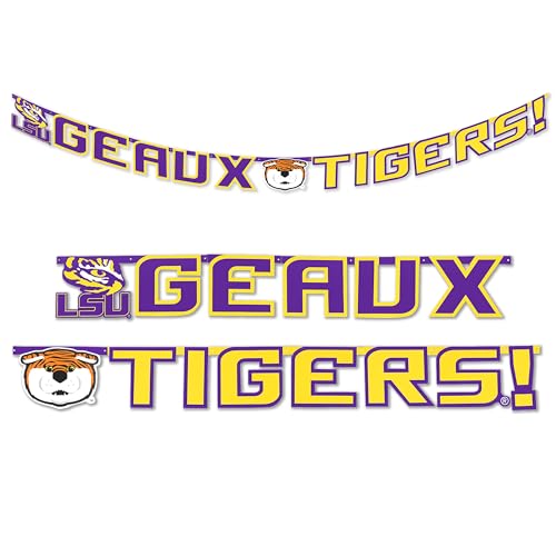 Havercamp Lsu Geaux Tigers Banner 11.5 Ft Long Ideal Lsu Decorations for Party Tailgate Party Supplies Graduation Game Day (by Havercamp)