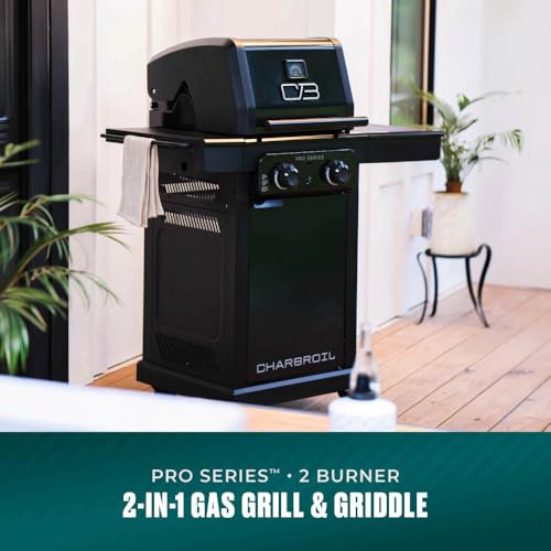Image of Charbroil Pro Series with Amplifire Infrared Technology 2-Burner Propane Gas Grill and Griddle Cabinet, Black - 463676724
