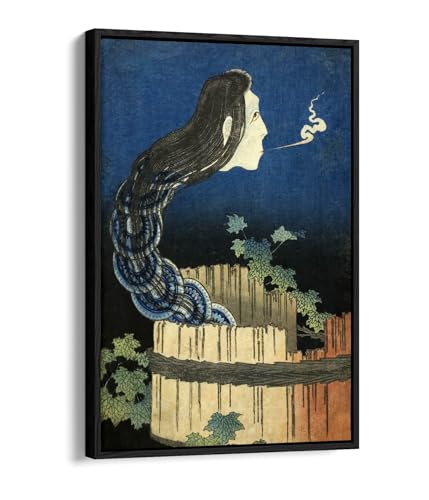 Hokusai Le manoir des assiettes tableau décoration japonaise 50x76
