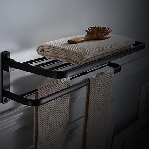 Porte-serviettes de bain fixe pliable en alliage d'aluminium chic - 3