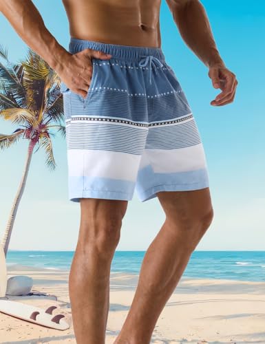 Men's Board Shorts Breathable Holiday Retro Swim Trunks3