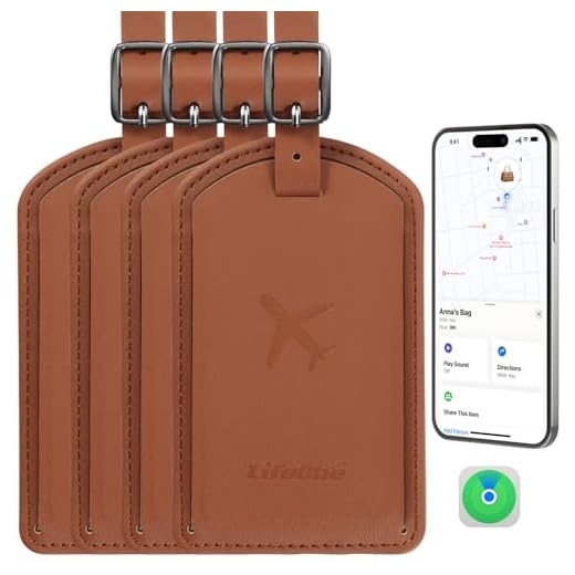 Luxury Leather Luggage Tags with Tracker