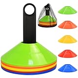 RUBY.Q Disc Cones, 25pcs Soccer Cones, Basketball Cones with Carry Bag and Holder, Football, Soccer, Basketball Training Equipment, 5 Color