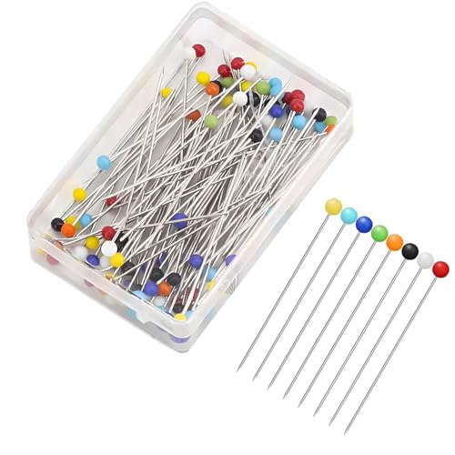 300-Piece Multi-Purpose Sewing Pins with Colorful Heads & Storage Box for Dressmaking Crafts and Home Projects