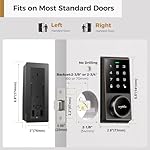 Keyless Entry Door Lock with 50 Code, 16 Anti-Peeping Password Touchscreen Door Lock Code, Electronic Keypad Deadbolt for Front Door, One Touch Lock, Low Battery Alarm, Easy to Install, Bronze - Image 2