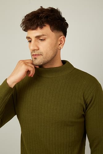 Image of Kvetoo Men High Neck Full Sleeve Winter Woolen Sweater