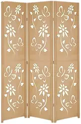 Divisórias de Ambiente Modelo Biombo com MDF Resistênte e Prático - Painel Decorativo para Sala, Quarto, Home Office e Varanda, Prático e Durável(FLORIDO)