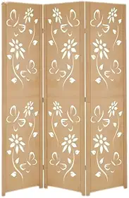 Divisórias de Ambiente Modelo Biombo com MDF Resistênte e Prático - Painel Decorativo para Sala, Quarto, Home Office e Varanda, Prático e Durável(FLORIDO)